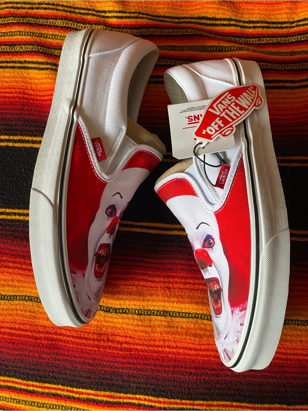 Vans IT Pennywise White & Red Slip-On 'House of Terror' Graphic Slip-On
